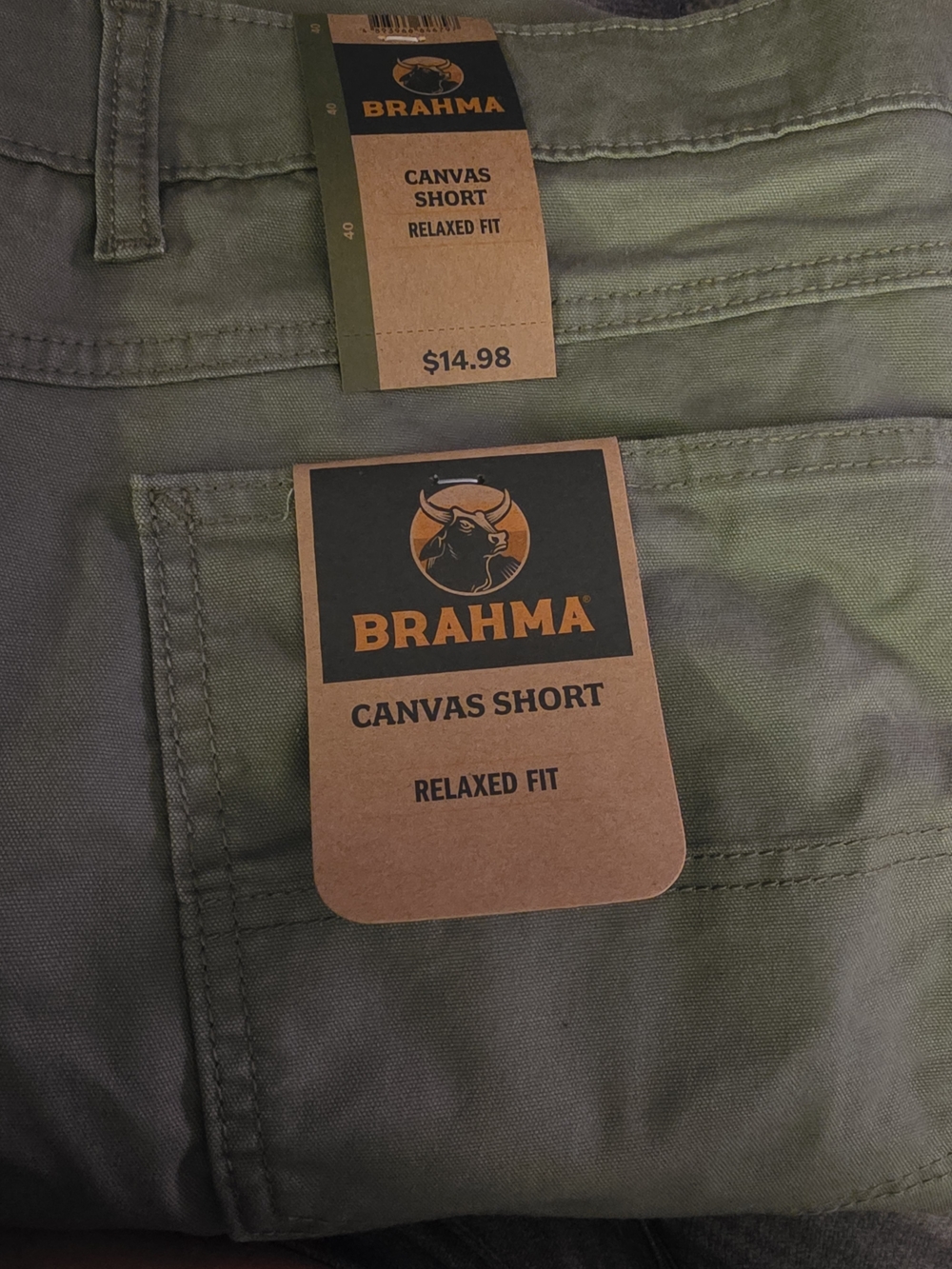Brahma Olive Green Canvas Shorts